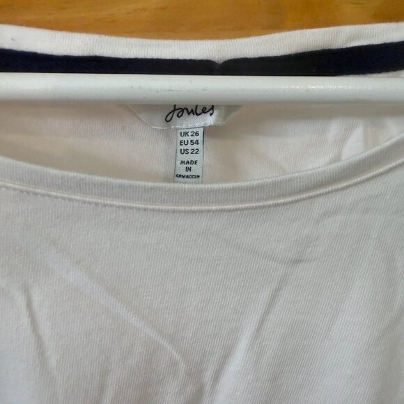 Joules Marina Red Striped Dalmation Dog Embroidered Cotton Top Women's size 22 - Picture 6 of 10